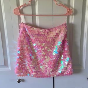 Nasty Gal Pink Sequin Skirt